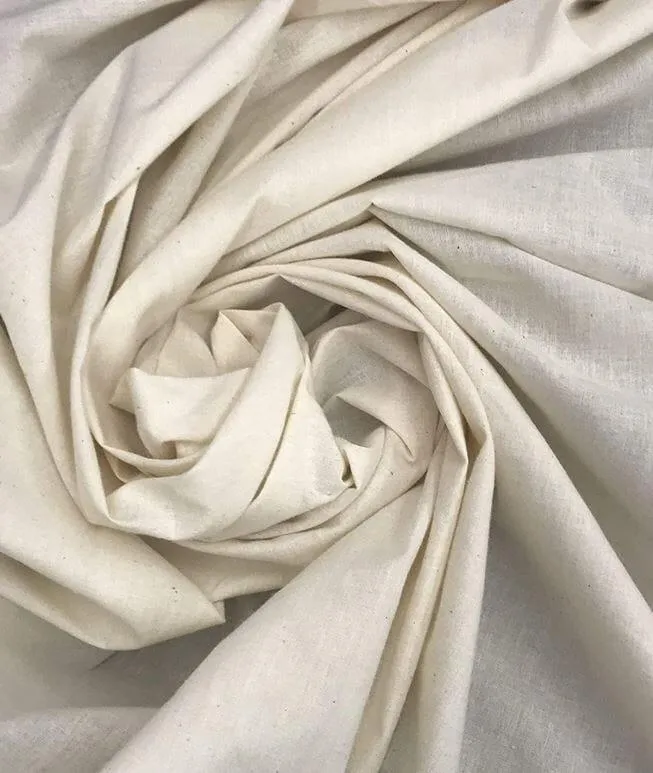 100% Cotton Muslin | Unbleached Natural Color  |  63" Wide | Natural Color |