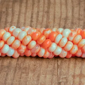 10mm Electric Orange Opal Plain Rondelles 16 inch 65 beads