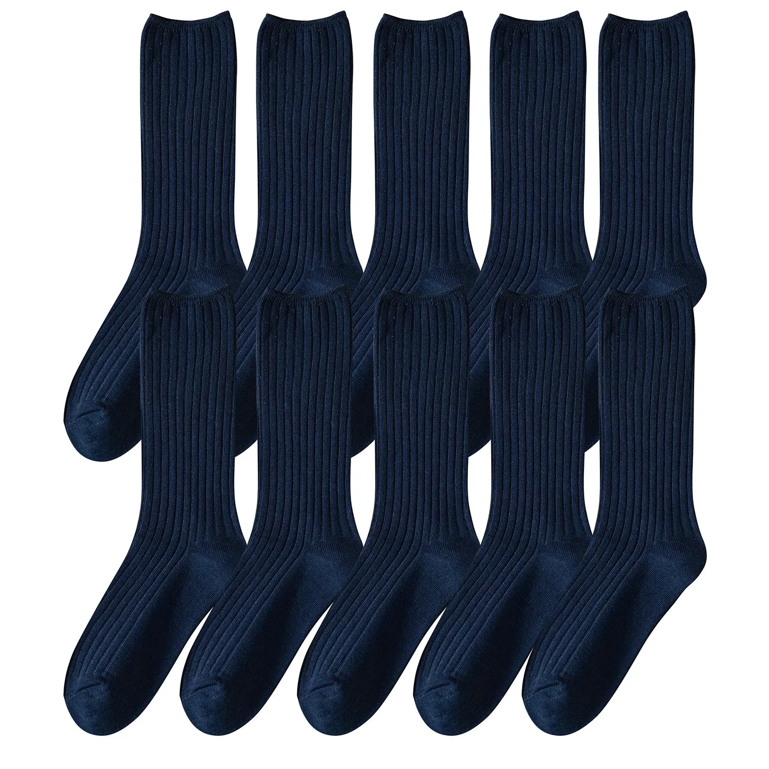 10Pairs Retro Women Cotton Loose Socks Autumn Winter Knitting