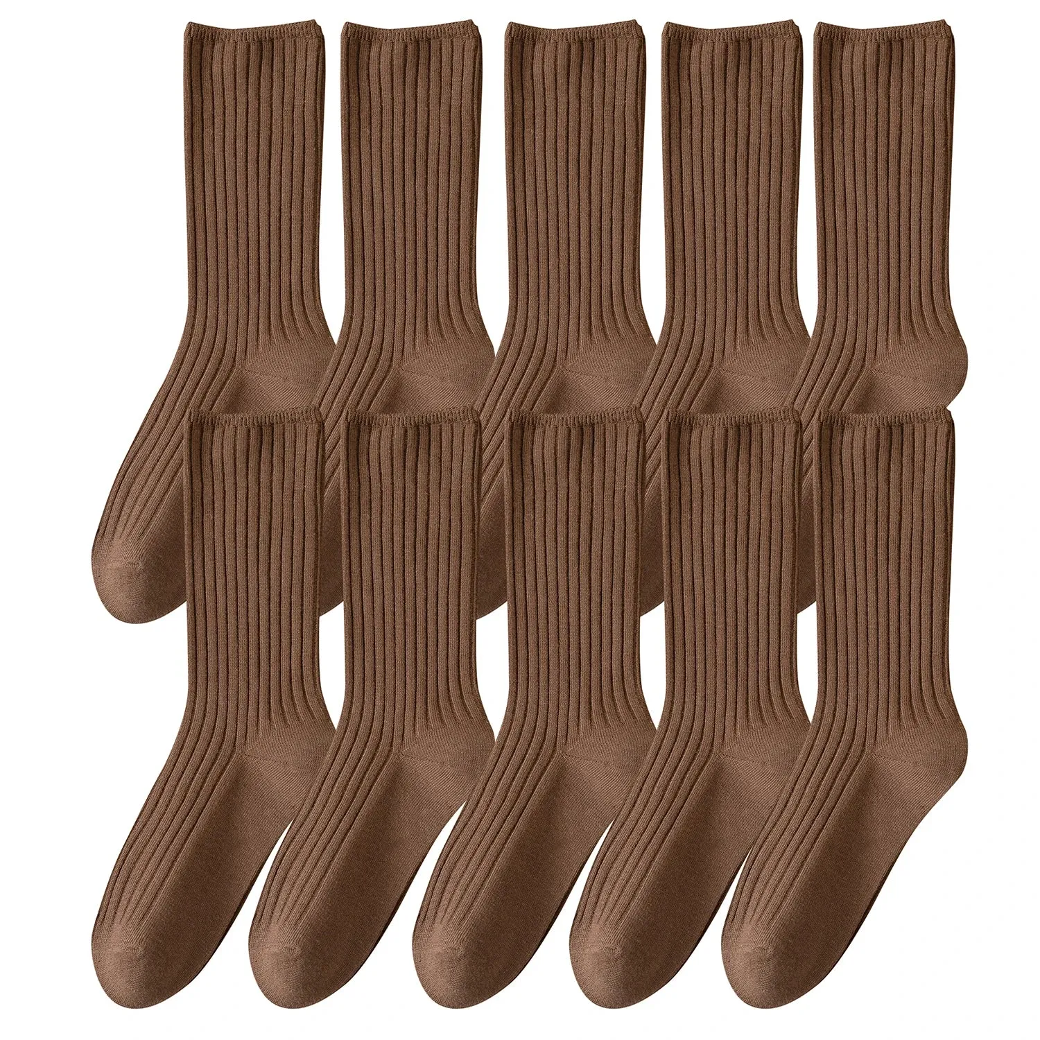10Pairs Retro Women Cotton Loose Socks Autumn Winter Knitting