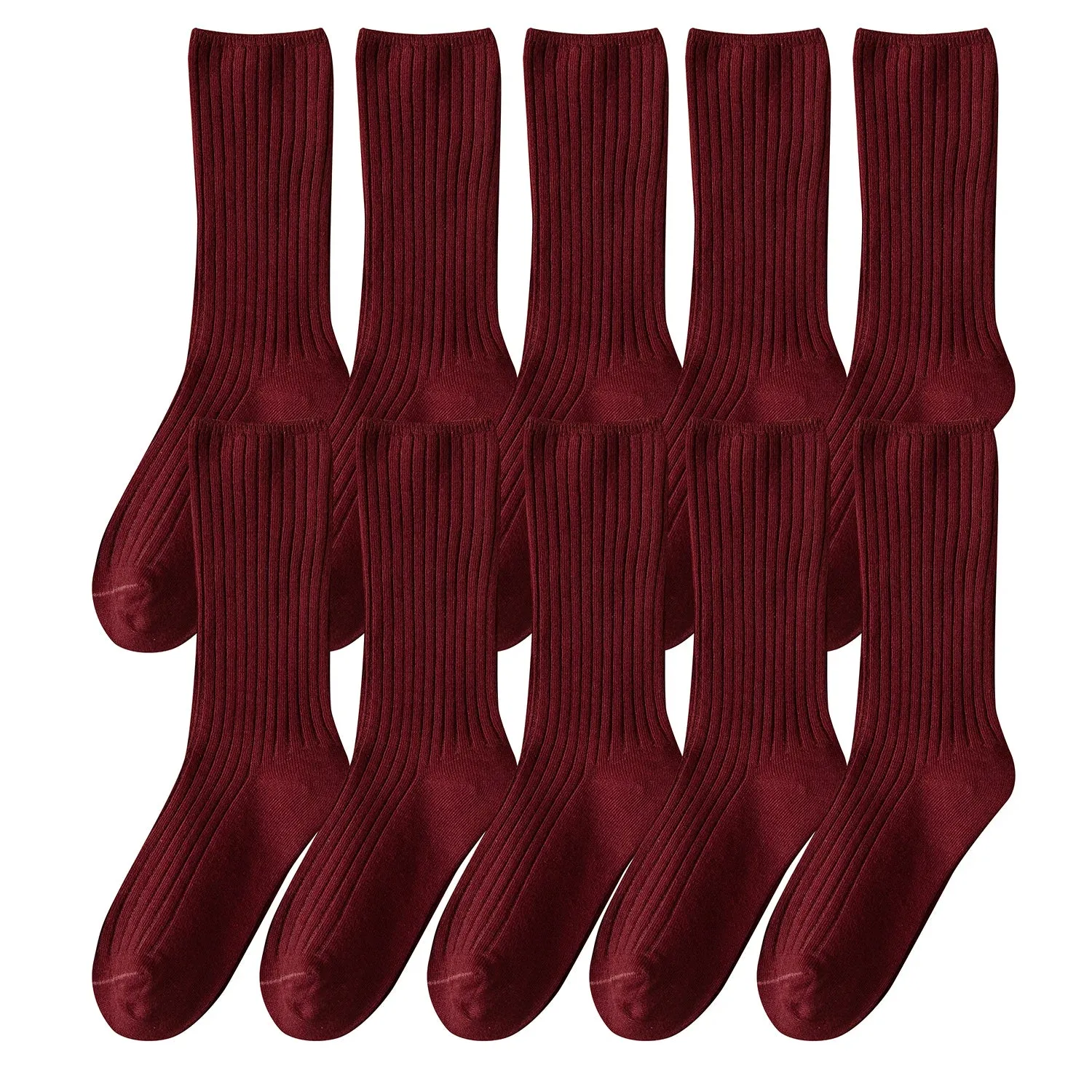 10Pairs Retro Women Cotton Loose Socks Autumn Winter Knitting
