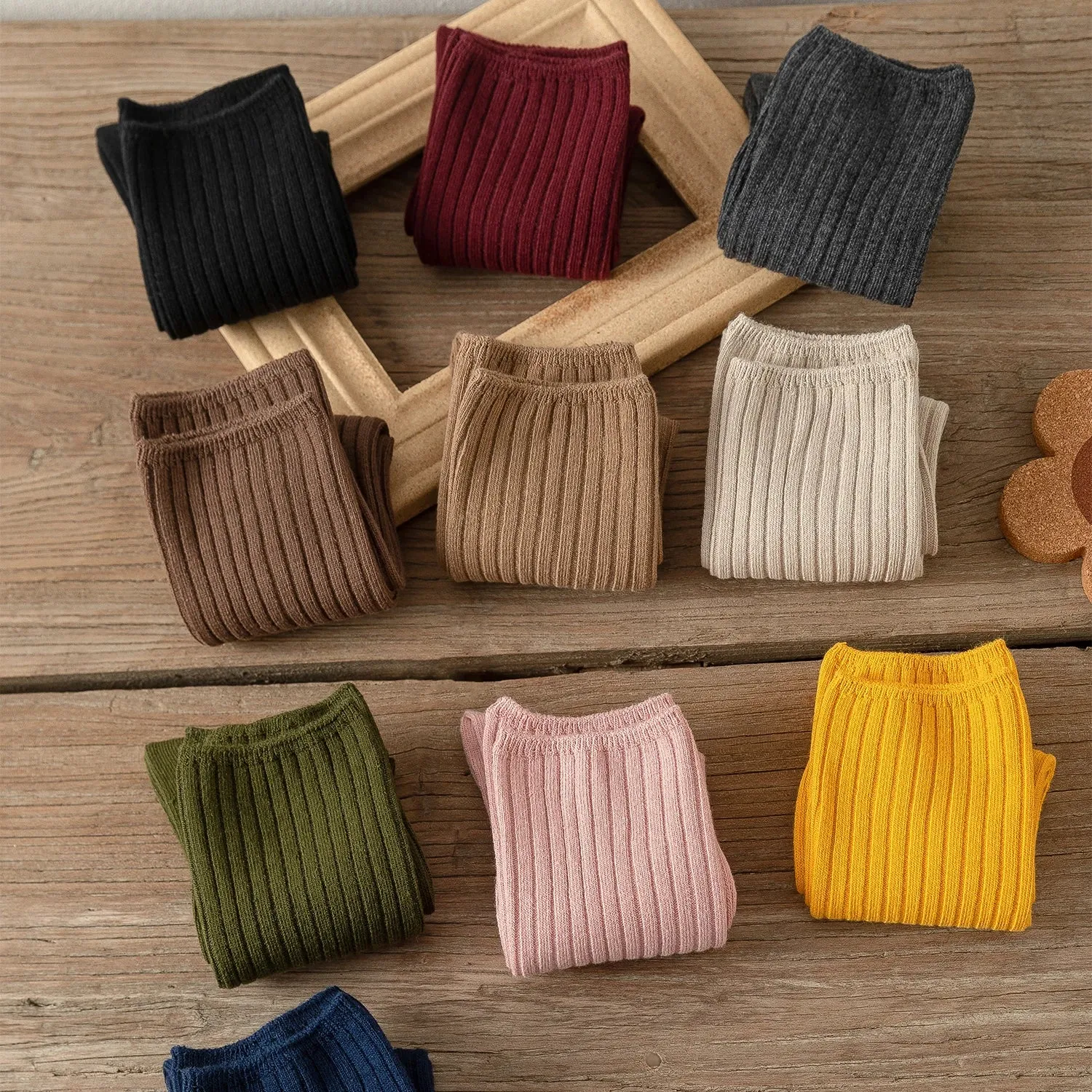 10Pairs Retro Women Cotton Loose Socks Autumn Winter Knitting