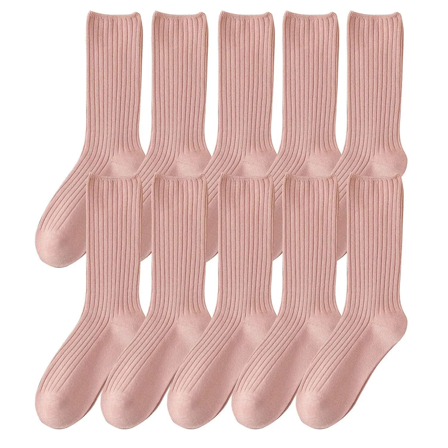 10Pairs Retro Women Cotton Loose Socks Autumn Winter Knitting