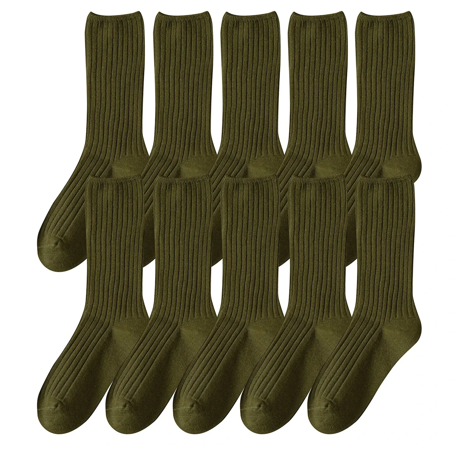 10Pairs Retro Women Cotton Loose Socks Autumn Winter Knitting