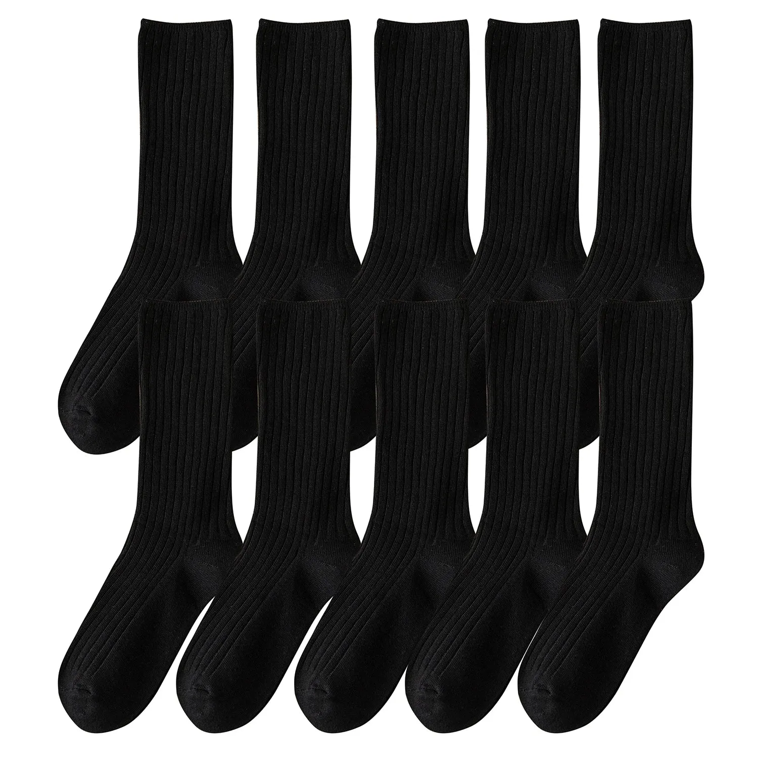 10Pairs Retro Women Cotton Loose Socks Autumn Winter Knitting