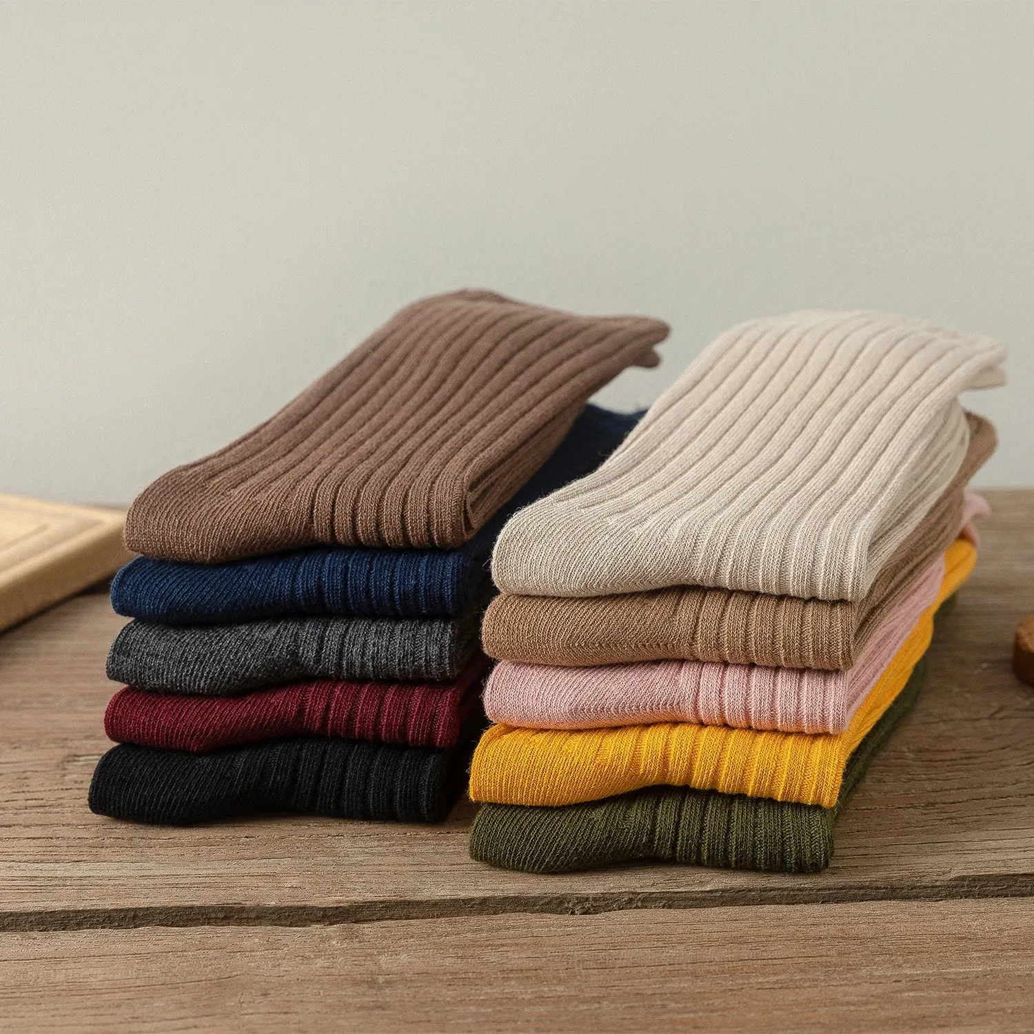 10Pairs Retro Women Cotton Loose Socks Autumn Winter Knitting