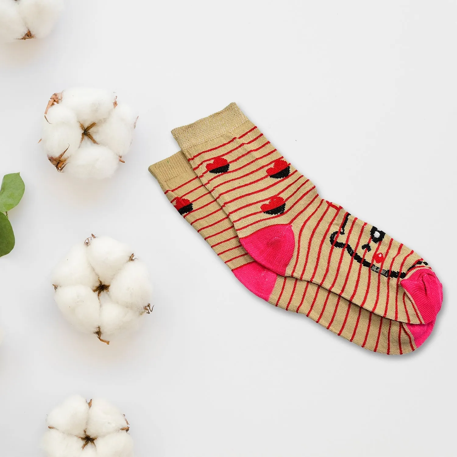 6361 1PAIR SOCKS PRINTED TRENDY MULTIPLE DESIGNER SOCKS