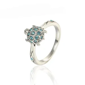925 Sterling Silver Turtle Engagement Ring for Women