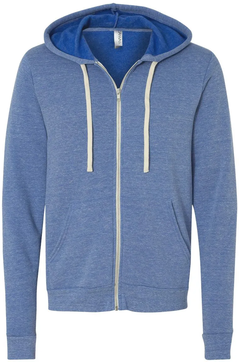 Bella Canvas Unisex Triblend Sponge Fleece Full-Zip Hoodie