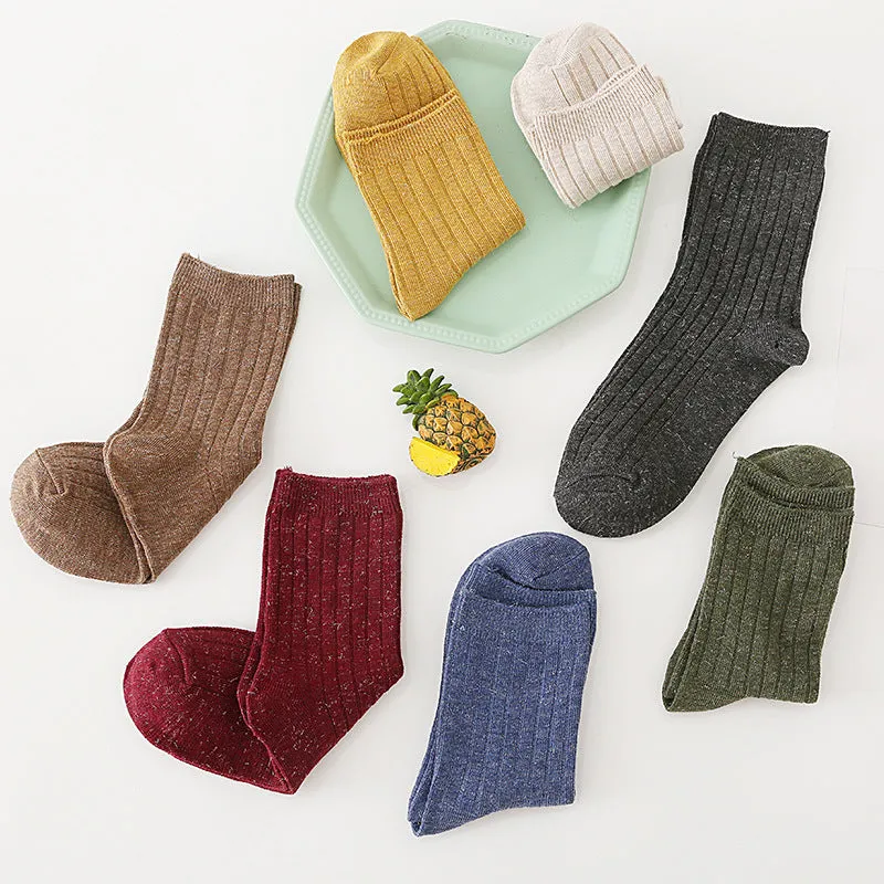 BerriesJam - 2024 Retro College Style Vertical Stripe Medium Socks