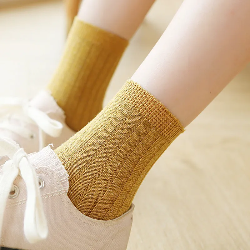 BerriesJam - 2024 Retro College Style Vertical Stripe Medium Socks