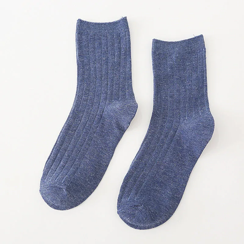 BerriesJam - 2024 Retro College Style Vertical Stripe Medium Socks