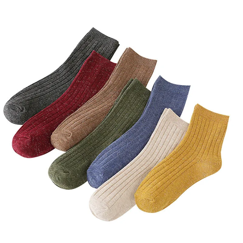 BerriesJam - 2024 Retro College Style Vertical Stripe Medium Socks