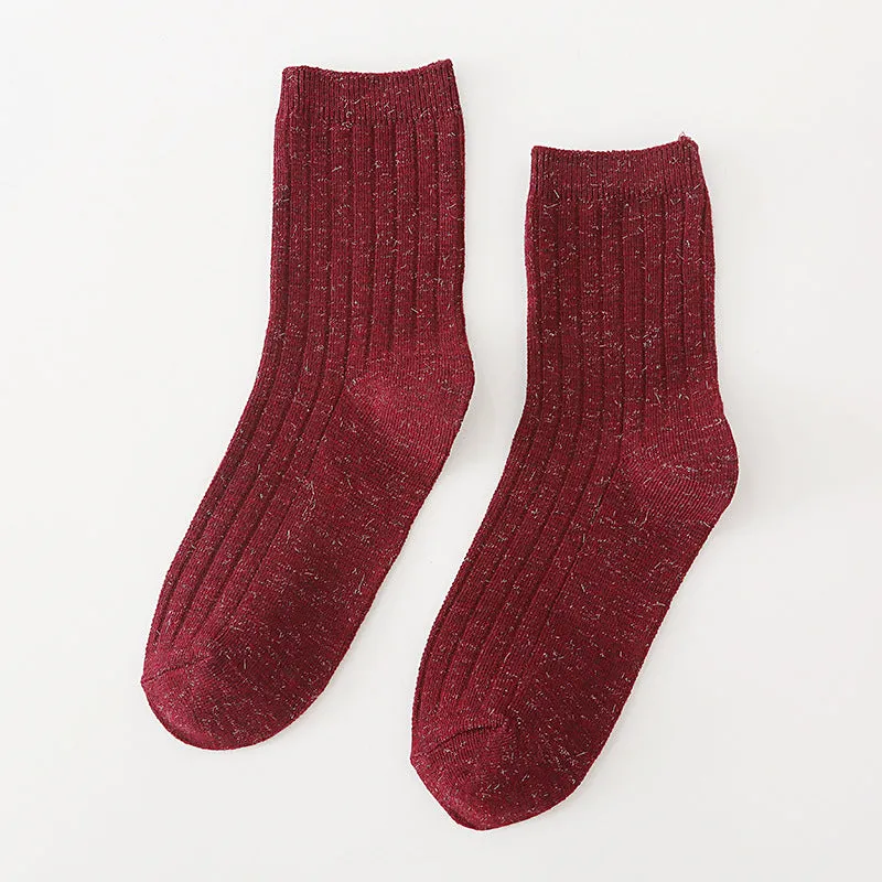 BerriesJam - 2024 Retro College Style Vertical Stripe Medium Socks