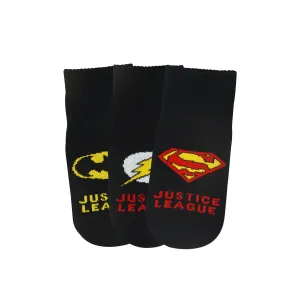 Justice League By Balenzia High Ankle Socks For Kids (Pack Of 3 Pairs/1U)