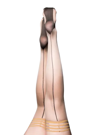 Kixies Ruby Beige Thigh High with Backseam