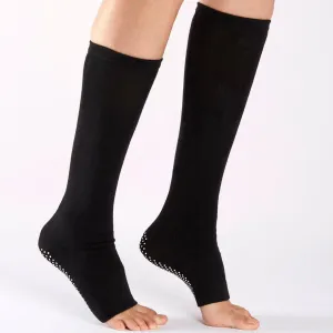 Lightweight Black White Grip Leg Warmers (Barre / Pilates)