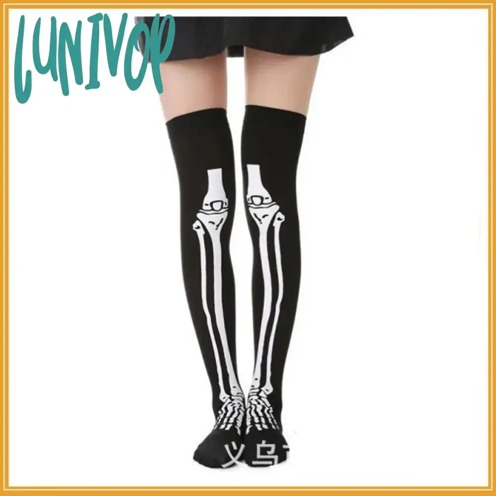 Lunivop Cross Stockings Cosplay Black Women Punk Harajuku Dark Gothic Y2K Festival Party Hosiery Long Socks Knee Lolita Girls High Socks