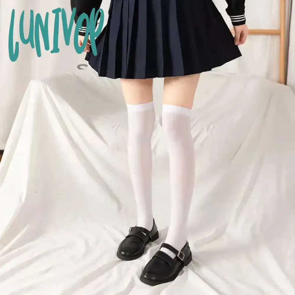 Lunivop Cross Stockings Cosplay Black Women Punk Harajuku Dark Gothic Y2K Festival Party Hosiery Long Socks Knee Lolita Girls High Socks