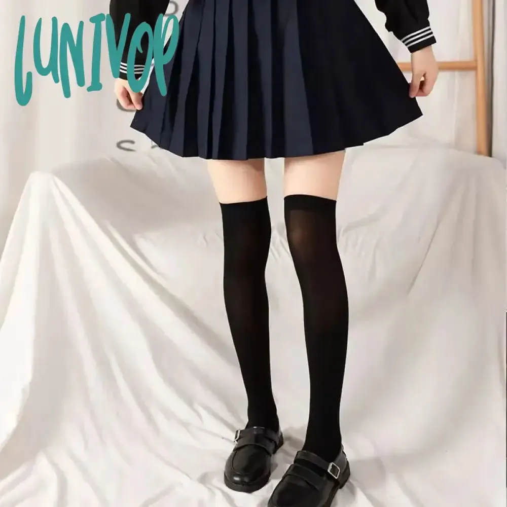 Lunivop Cross Stockings Cosplay Black Women Punk Harajuku Dark Gothic Y2K Festival Party Hosiery Long Socks Knee Lolita Girls High Socks