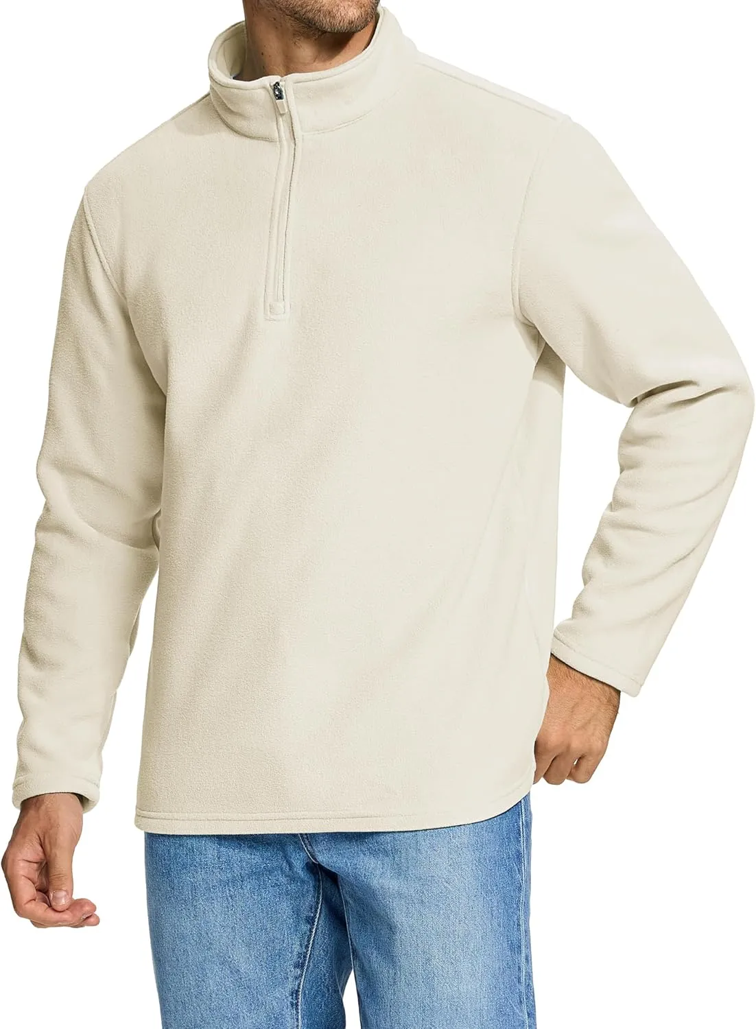 MAGCOMSEN Men's Quarter-Zip Pullover Polar Fleece Sweatshirt Stand Collar Long Sleeve Shirt for Men Thermal Winter Fall