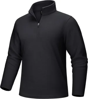 MAGCOMSEN Men's Quarter-Zip Pullover Polar Fleece Sweatshirt Stand Collar Long Sleeve Shirt for Men Thermal Winter Fall