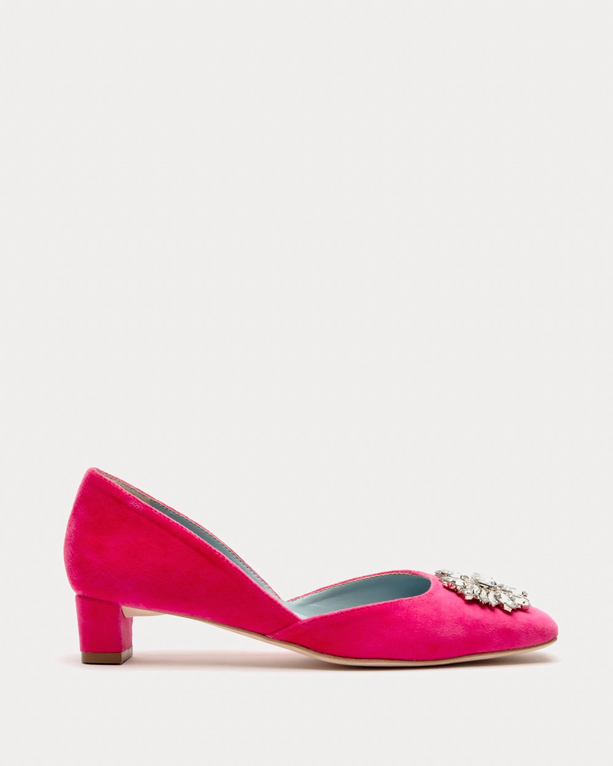McCall Mini Block Heel Velvet Pink
