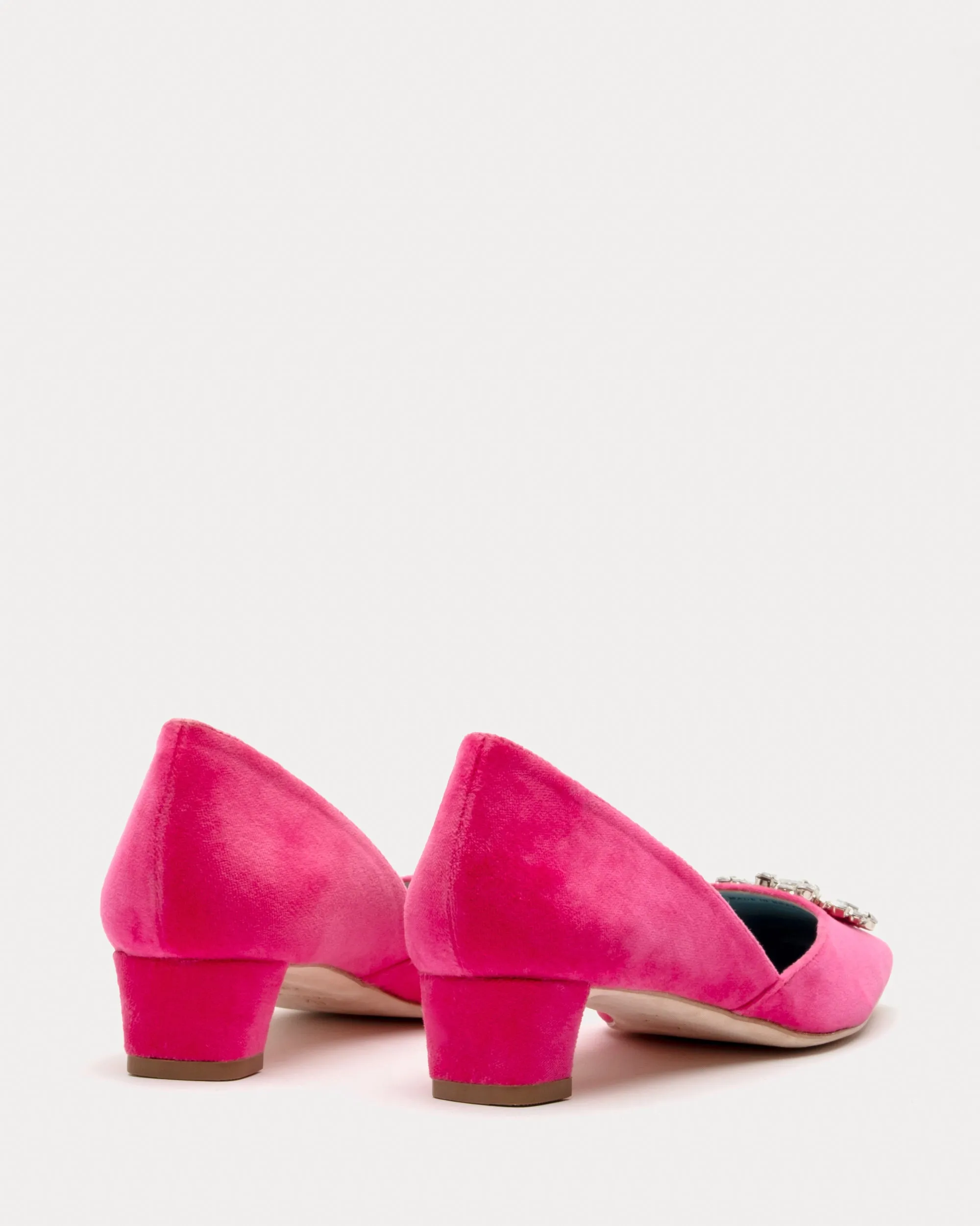 McCall Mini Block Heel Velvet Pink
