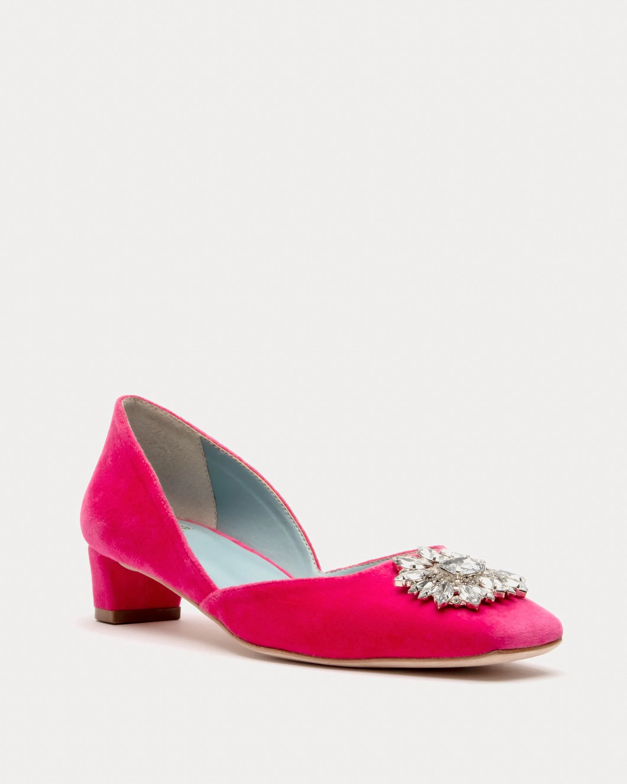 McCall Mini Block Heel Velvet Pink