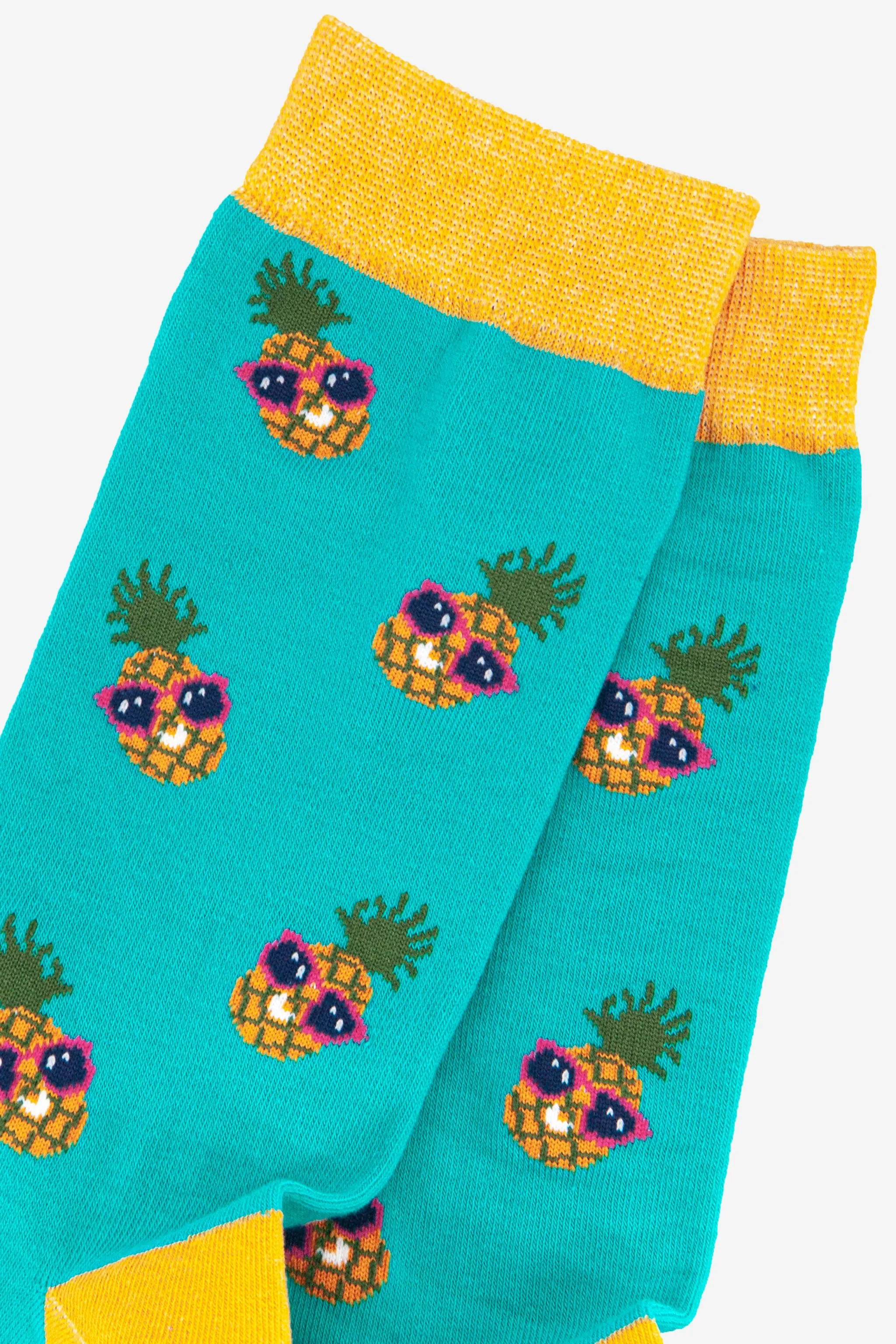 Men's Bamboo Socks - Blue, Pineapples