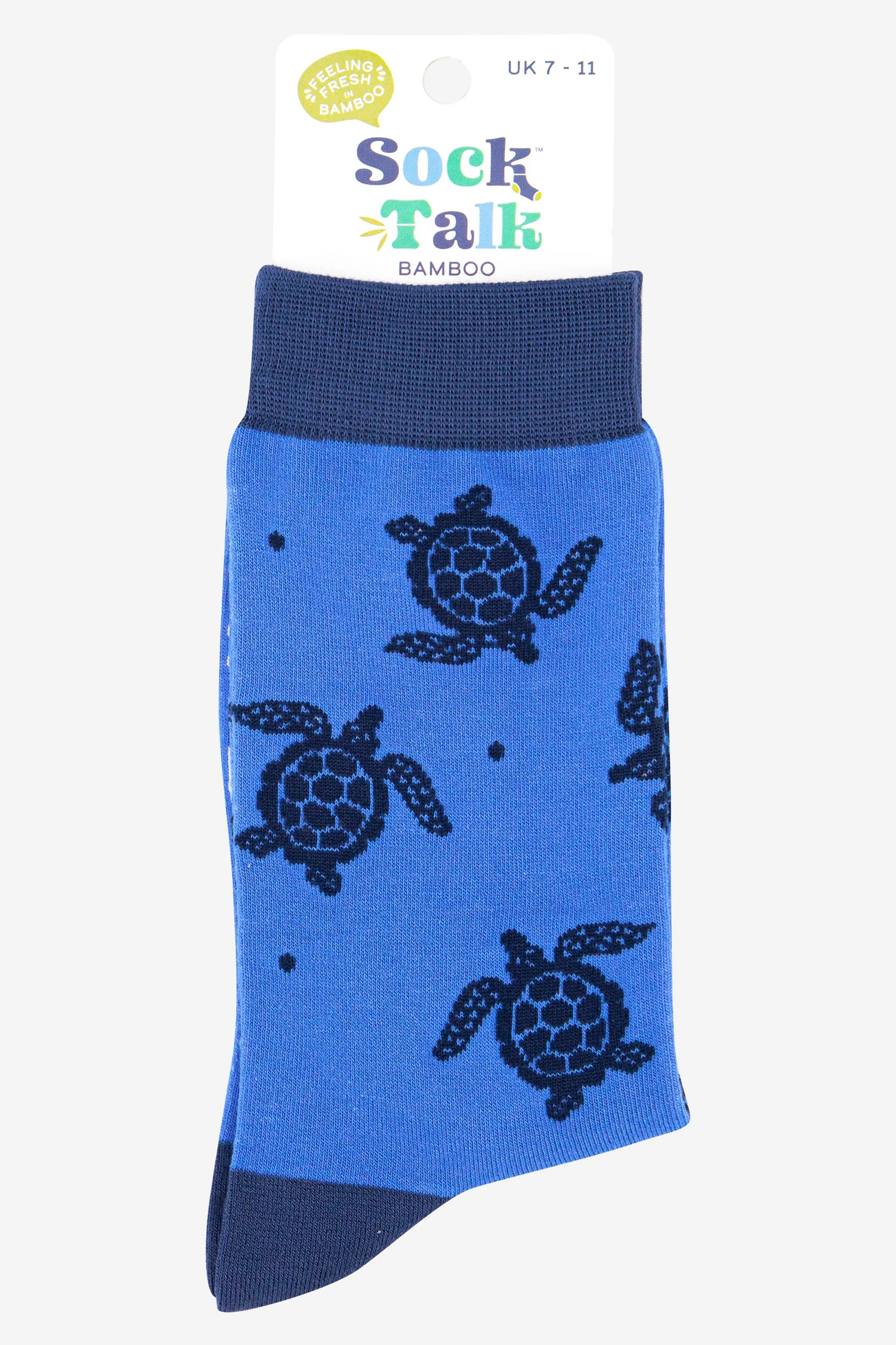 Men's Bamboo Socks - Blue, Turtle