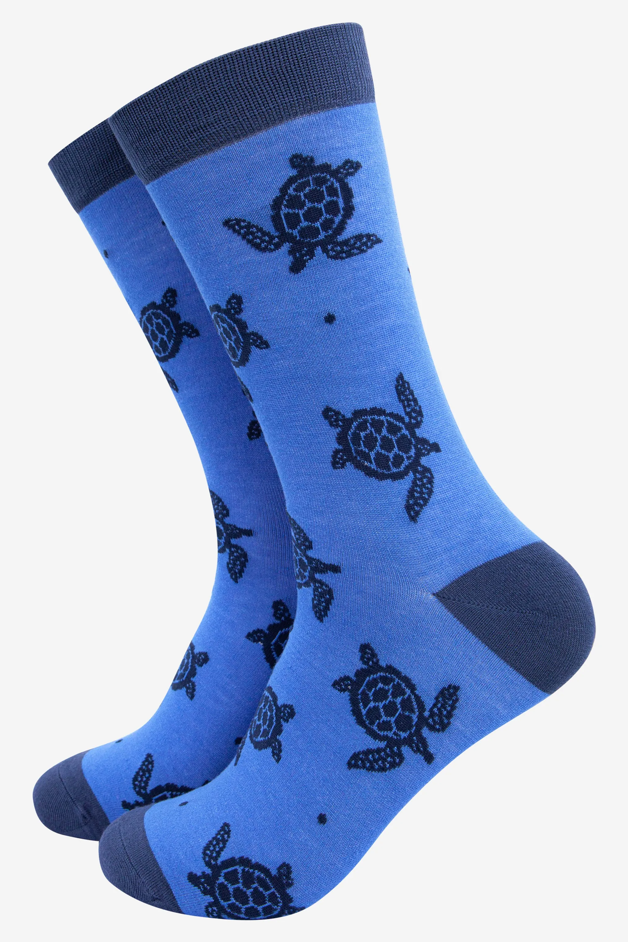 Men's Bamboo Socks - Blue, Turtle