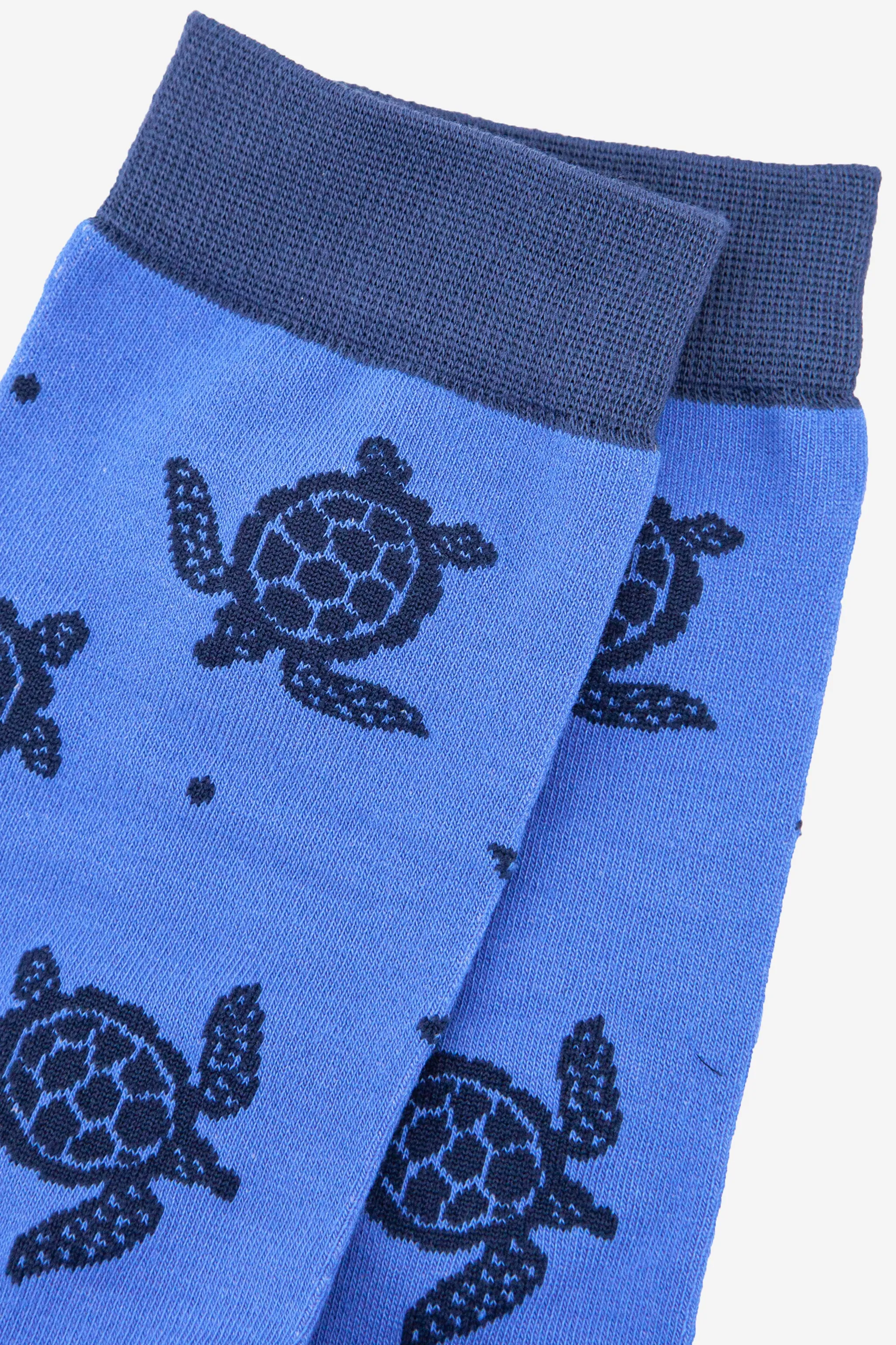 Men's Bamboo Socks - Blue, Turtle