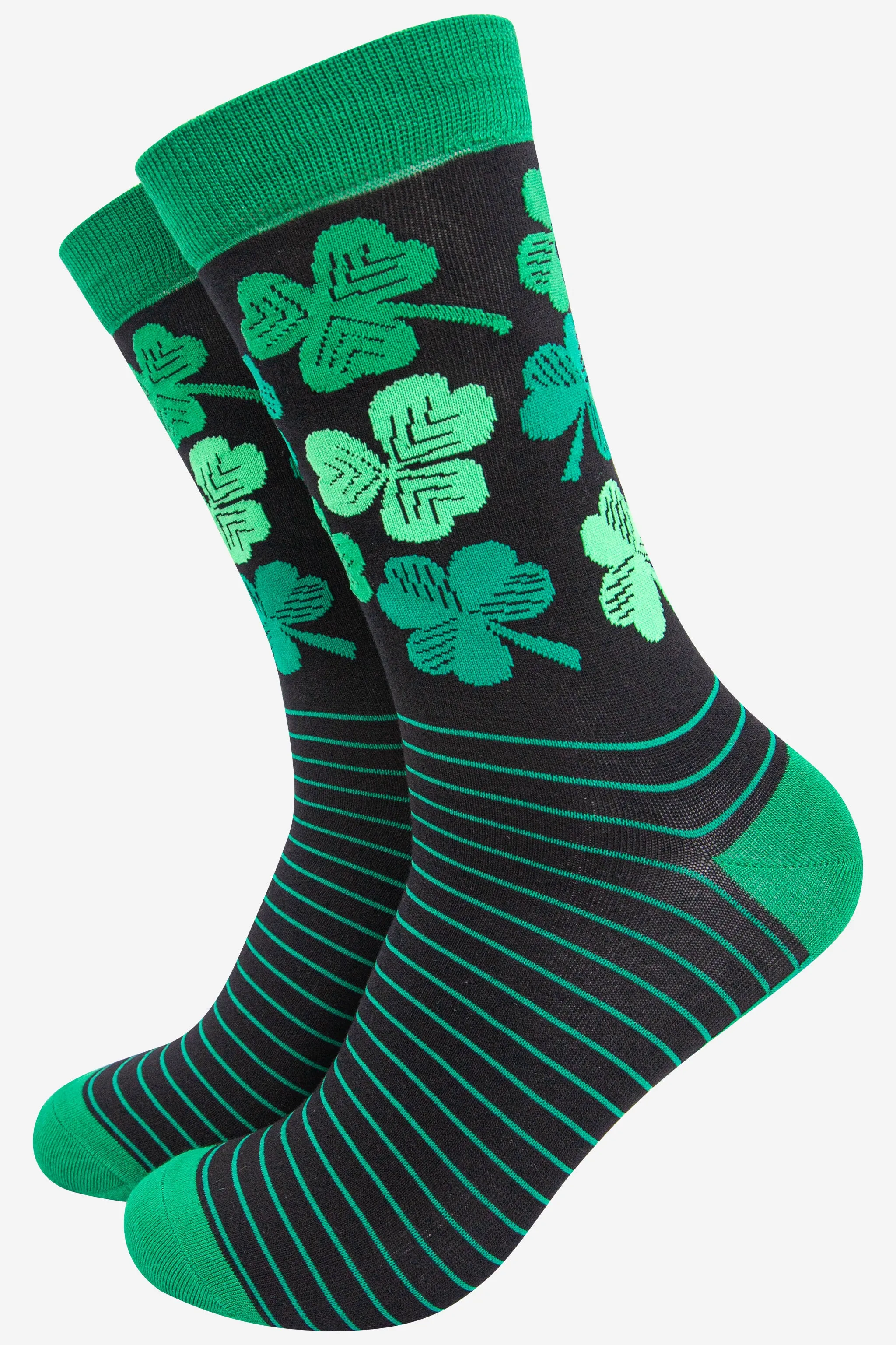 Men's Bamboo Socks - Green, Irish Shamrock