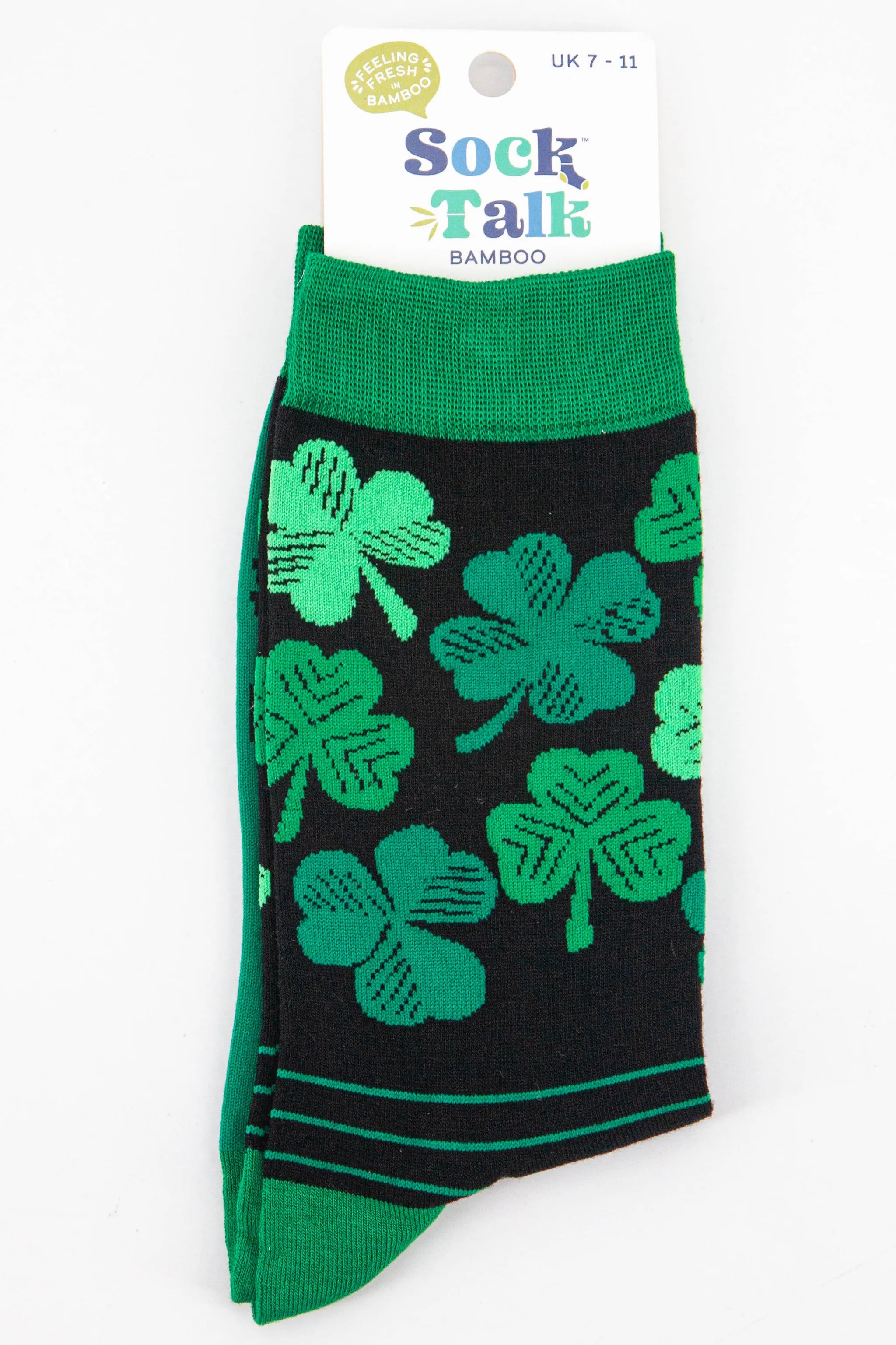 Men's Bamboo Socks - Green, Irish Shamrock