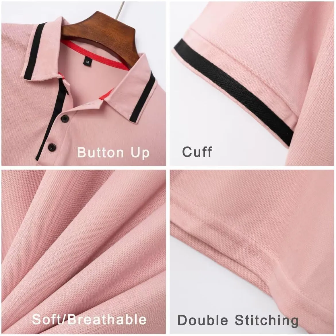 Men's Polo Shirts Short Sleeve 2025 Casual Polo T Shirt Color Block Slim Fit Golf Shirts with Pocket