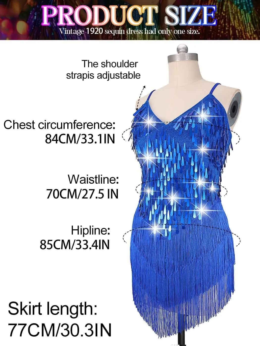Nicute Salsa Latin Dance Dress Sequin Fringe Flapper Dress Tassel 1920s Vintage Tango Ballroom Dresses Costume for Women