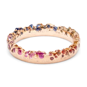 Rainbow Gradient Constellation Ring in Rose - Size 5.5 - 9933