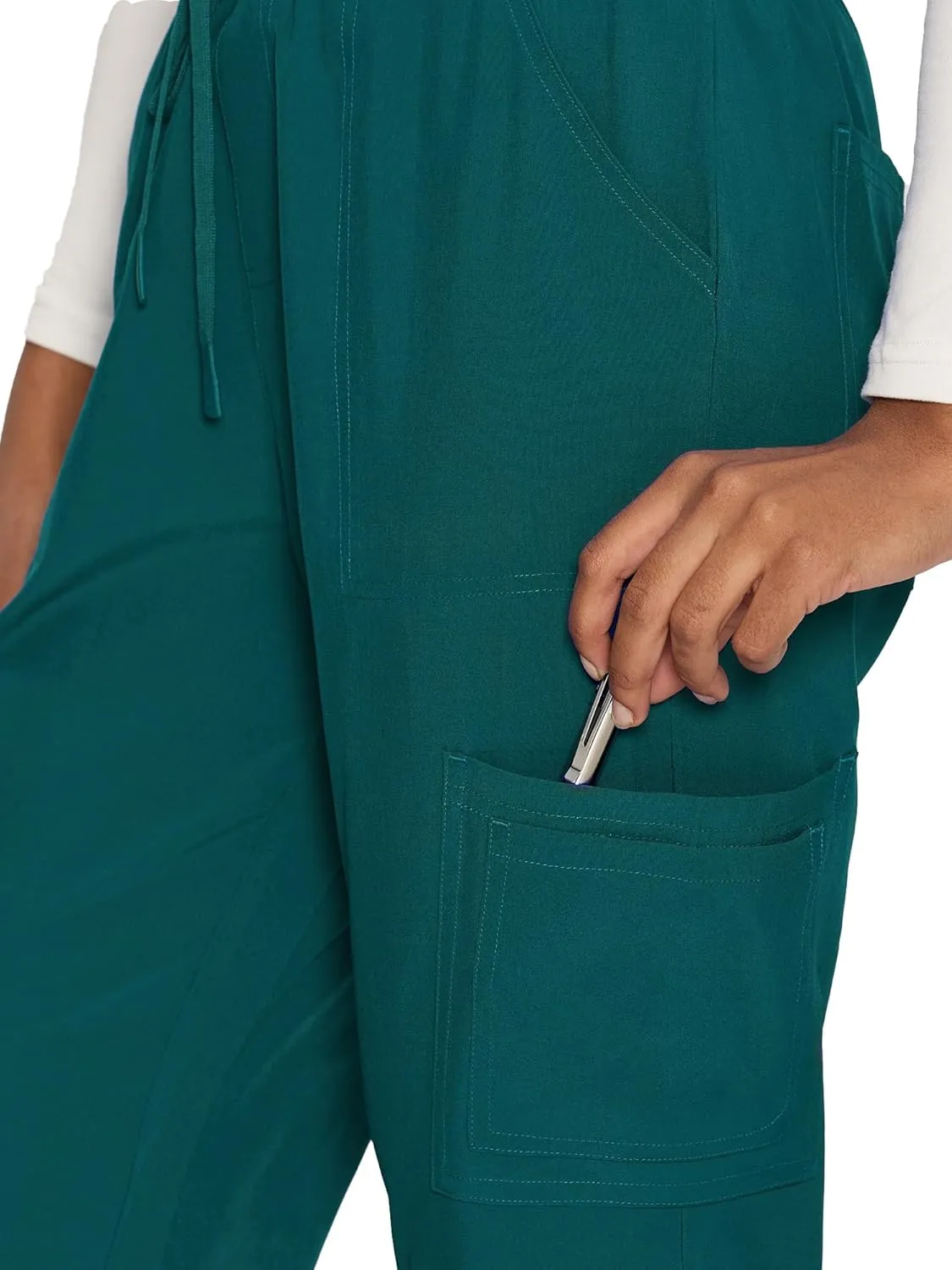 Scrub Pants for Women - Soft Stretch, Cargo Pants Scrubs with 8 Pockets