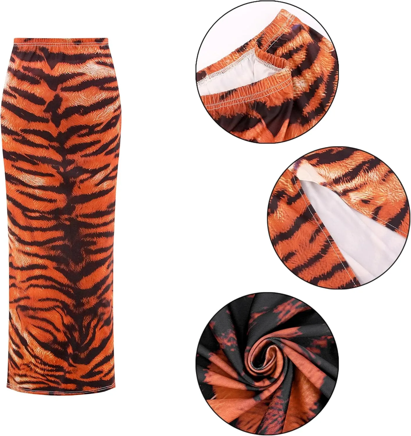 Segreto Women's Boho Maxi Bodycon Wrap Print Skirts Casual Elastic High Waist Long Pencil Skirt Stretchy Slim Fit Split Dress