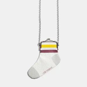 Sock Coin Purse in Yellow and Burgundy