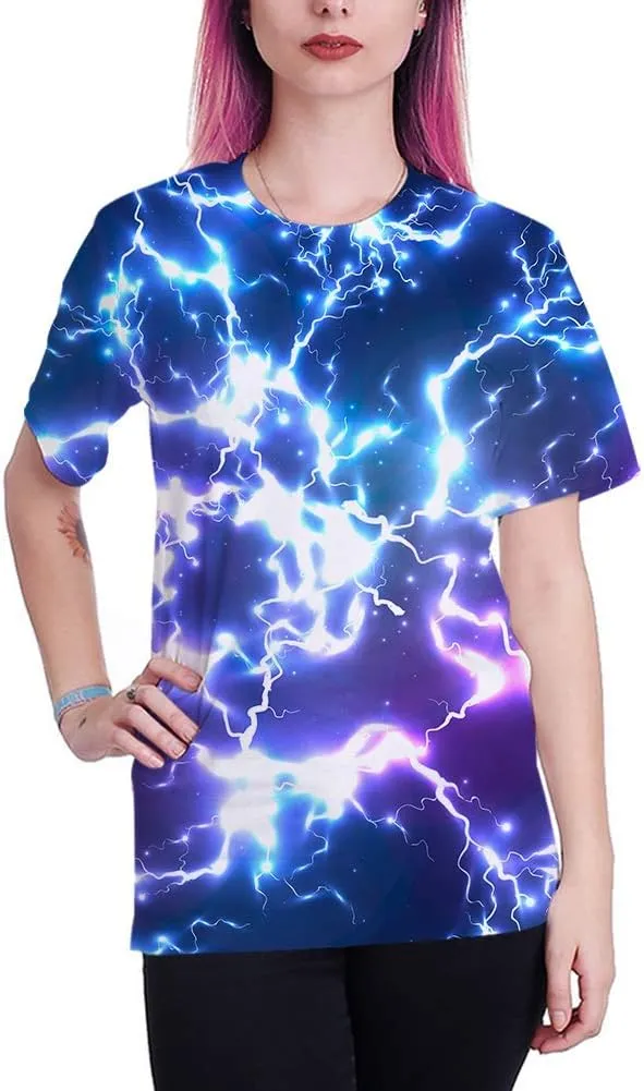 SYAIMN Unisex 3D Pattern Printed Short Sleeve T-Shirts Casual Graphics Tees