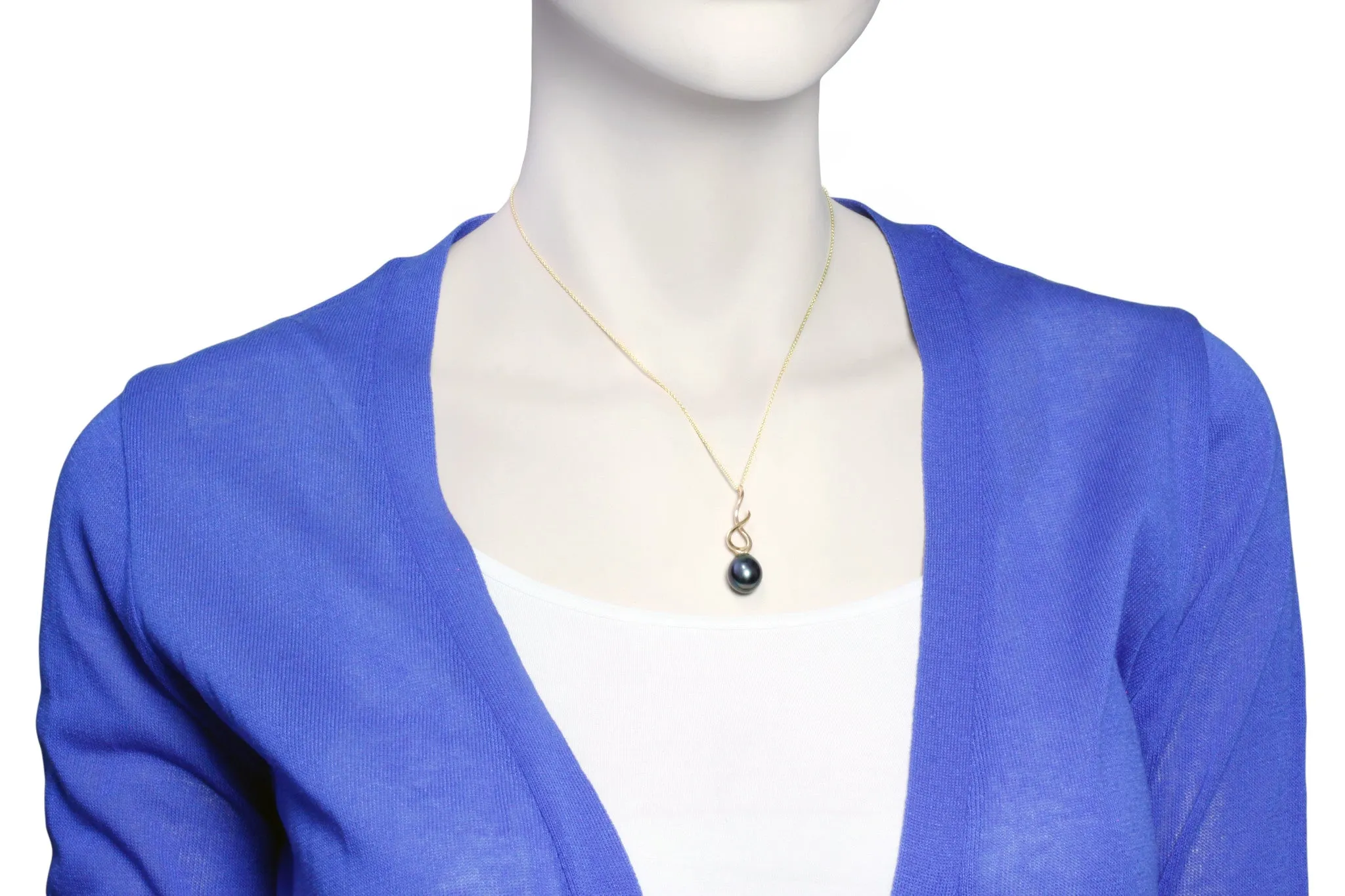 Tahitian pearl pendant - 18k yellow gold - Rainbow drops