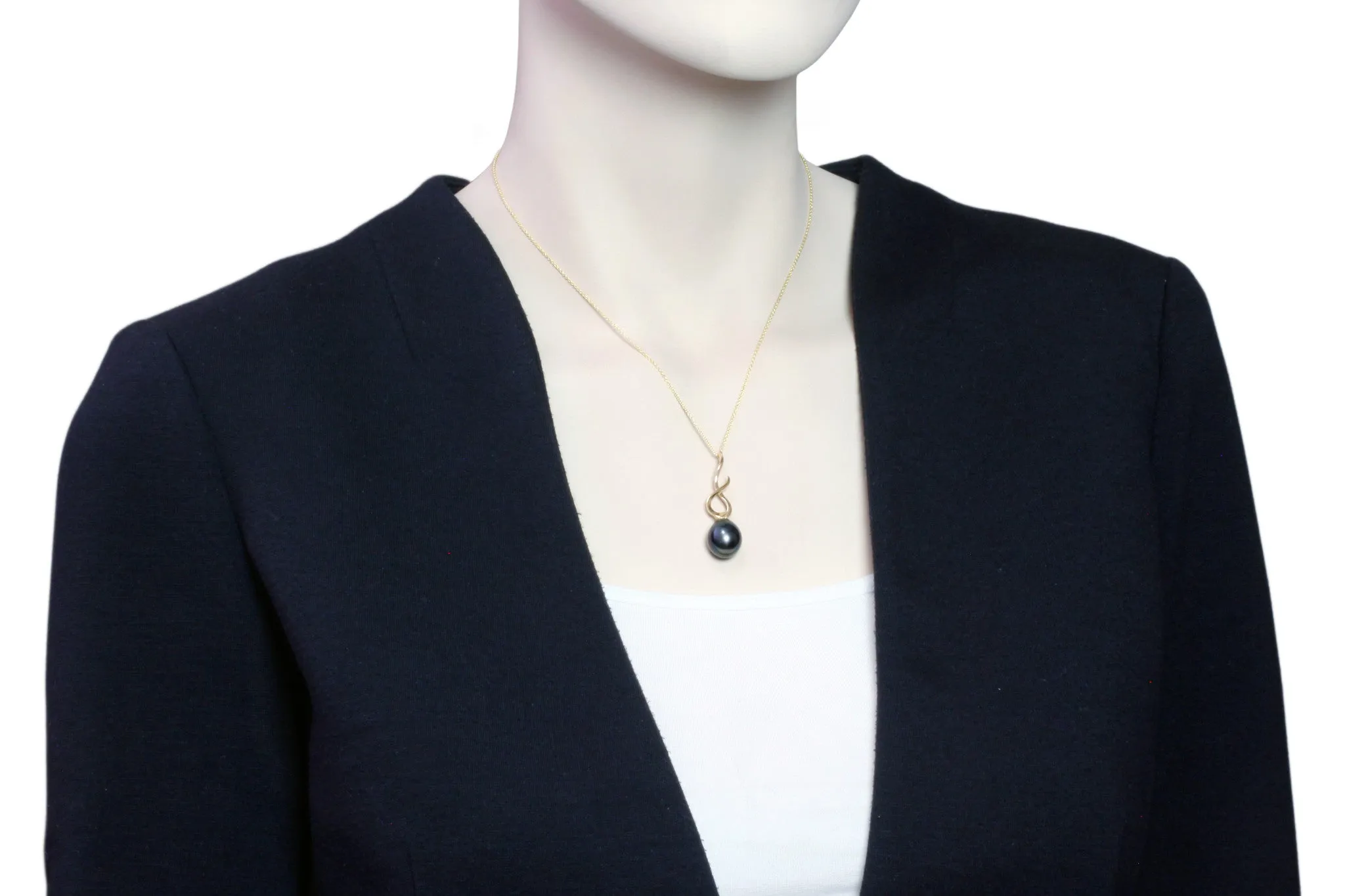 Tahitian pearl pendant - 18k yellow gold - Rainbow drops