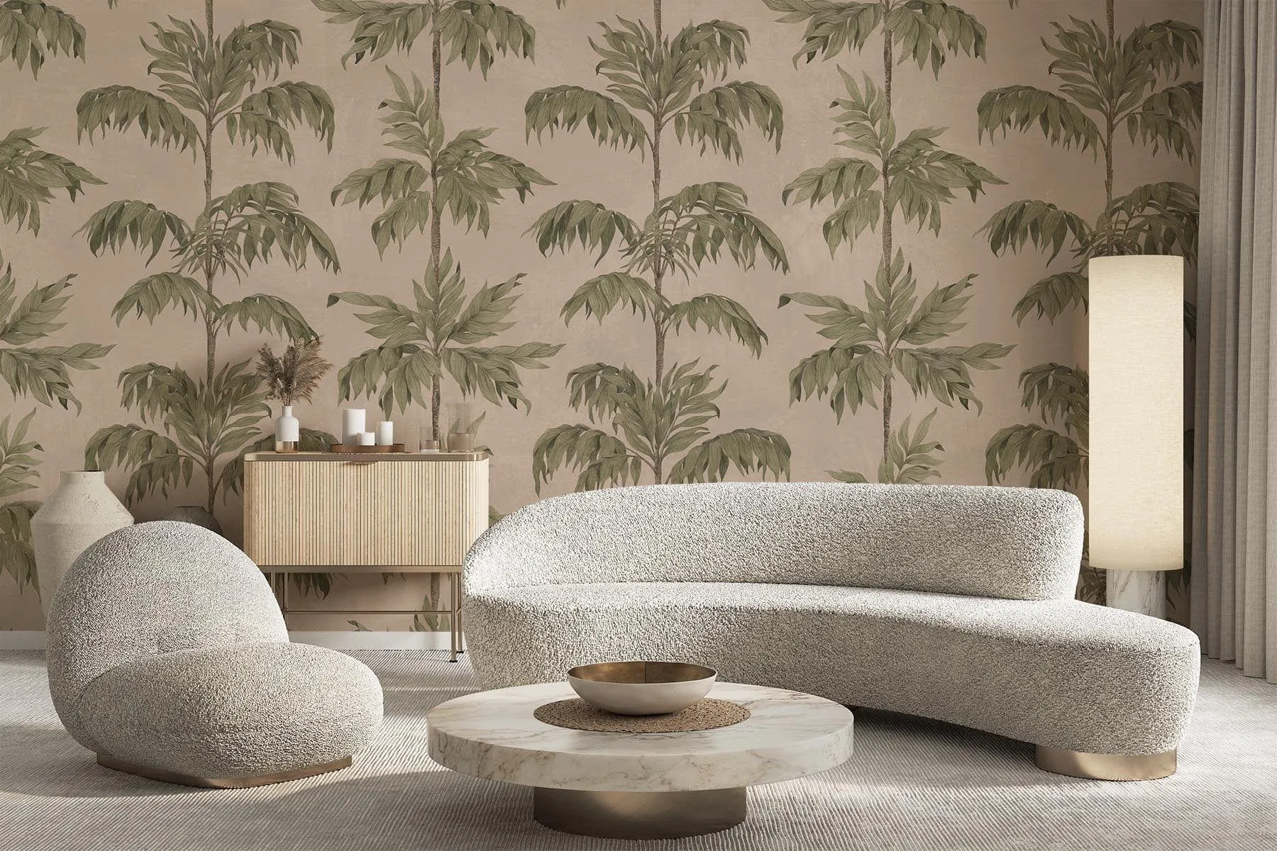 Vintage Palm Tree Soft Pink