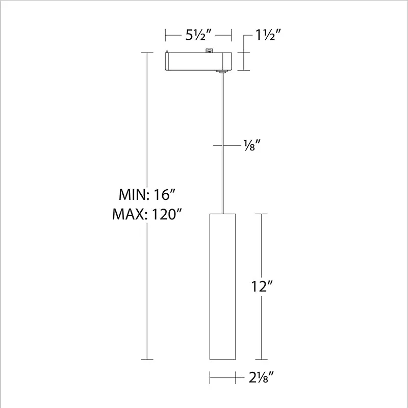 WAC L-PD2015 Silo L Track Pendant, 2700K