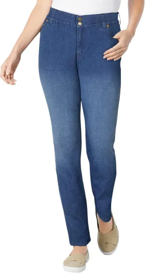 Woman Within Plus Size Secret Solutions; Tummy Smoothing Straight Leg Denim Jean