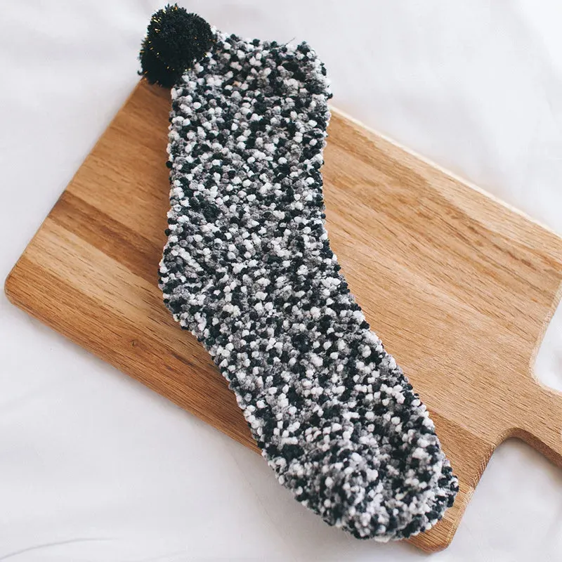 Women Candy Colors Winter Warm Fluffy Socks Casual Home