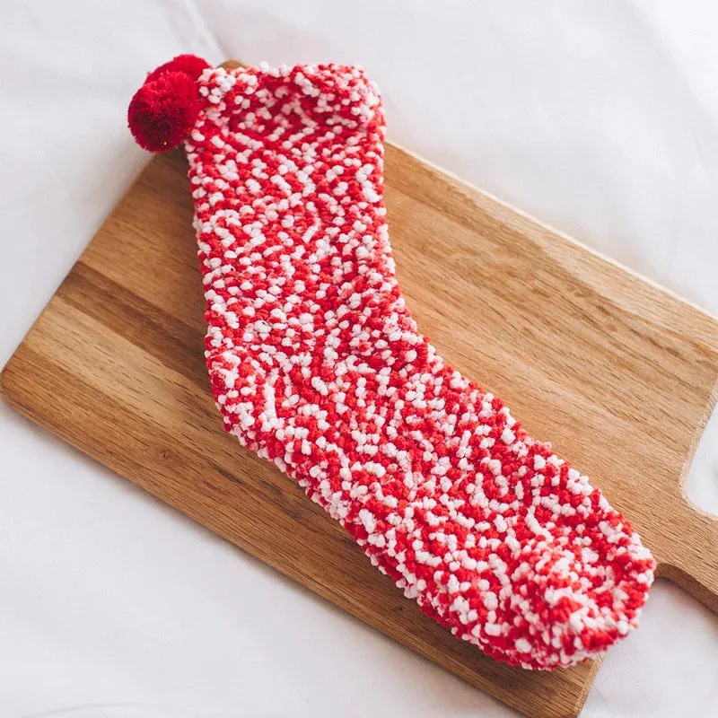 Women Candy Colors Winter Warm Fluffy Socks Casual Home
