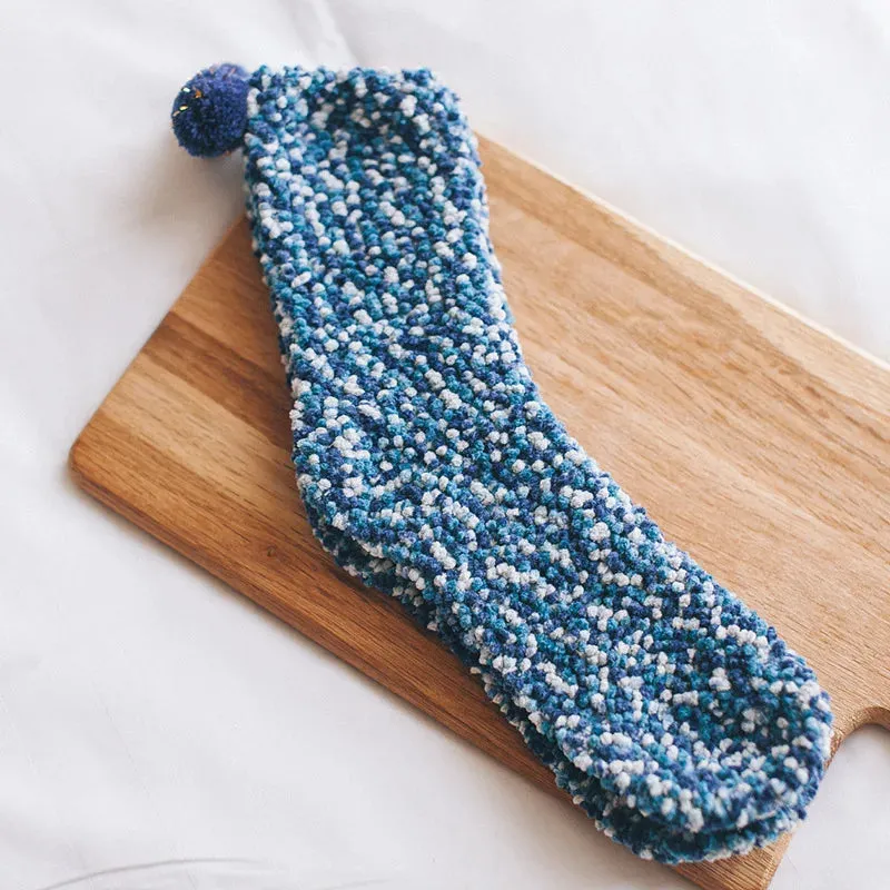 Women Candy Colors Winter Warm Fluffy Socks Casual Home